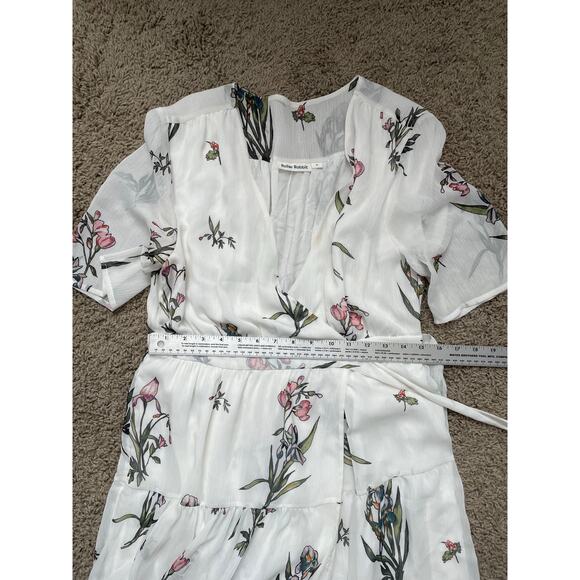 Roller Rabbit Condesa Bouquet Gertrude white floral maxi wrap dress Sz M - Picture 13 of 16